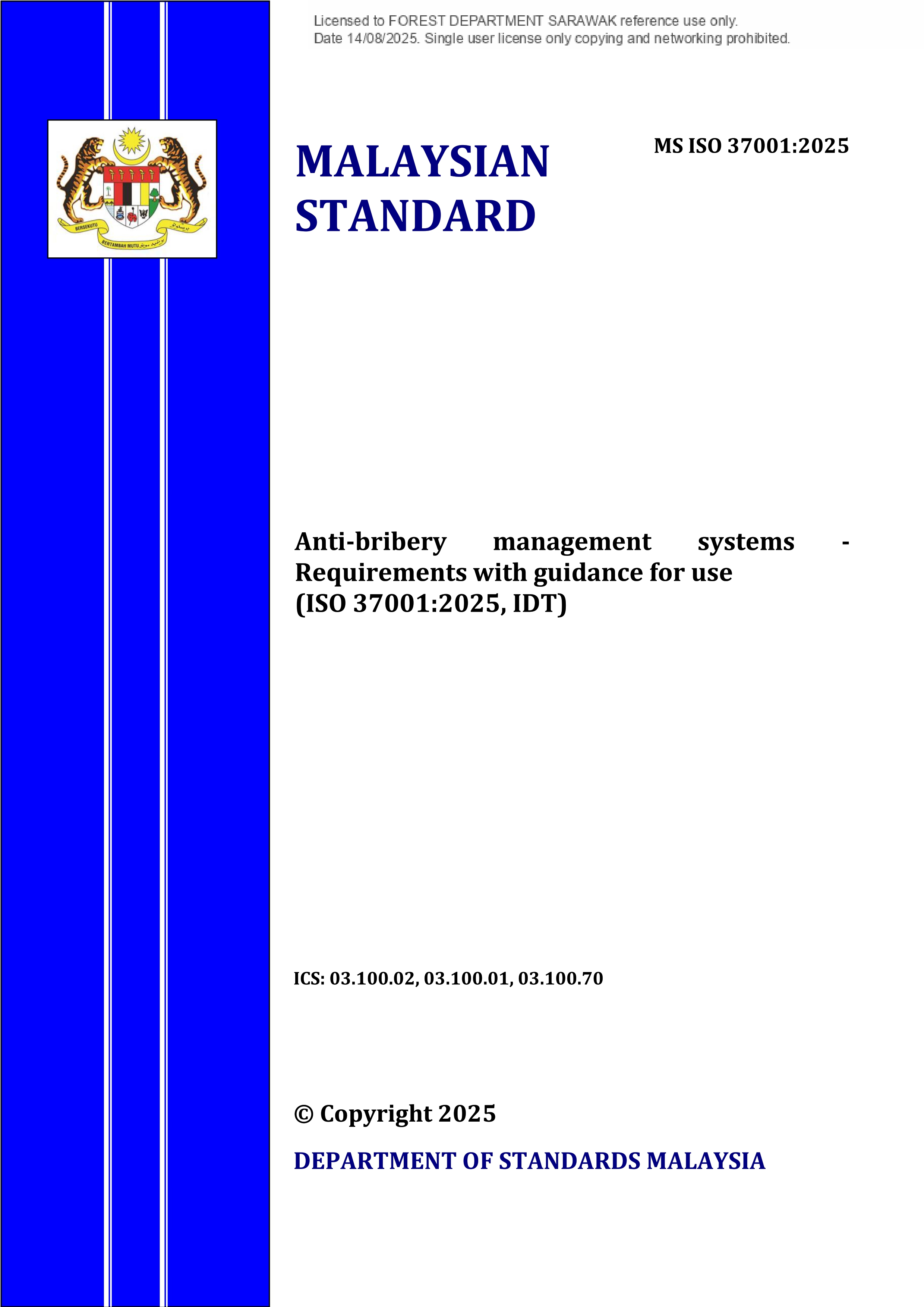 MS ISO 37001:2025