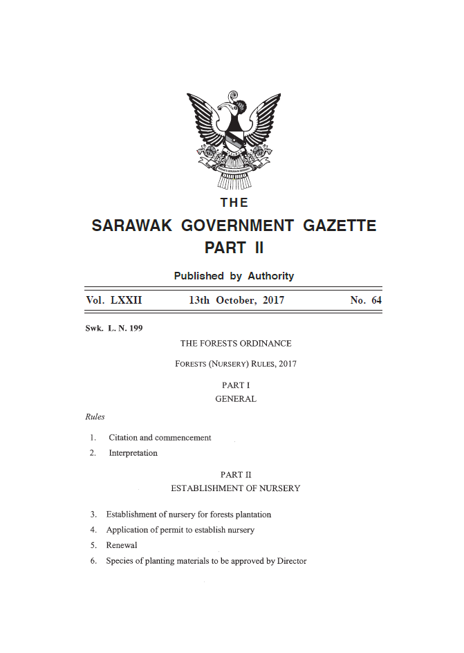L.N. 199 Forests (Nursery) Rules, 2017
